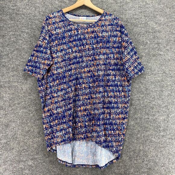 LulaRoe T-Shirt Women S Small Blue Striped Short Sleeve Round Neck Pullover - Picture 1 of 9